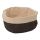 Brotkorb rund, beige-schwarze Baumwolle