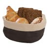 Brotkorb rund, beige-schwarze Baumwolle