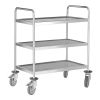 Carrito de servicio EMGA acero inoxidable 3 bandejas, 800x500x1020 mm