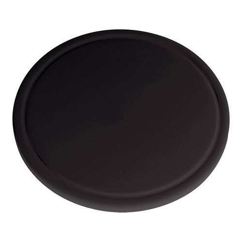 Planche &agrave; d&eacute;couper ronde en poly&eacute;thyl&egrave;ne, diam&egrave;tre 300 mm, avec rainure - noire