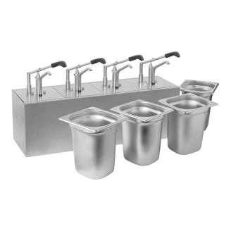 Distributore di salsa Mach in acciaio inox 4 parti