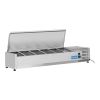 Coolhead top-mounted refrigerated display case - 6x 1/4 GN - Stainless steel hinged lid