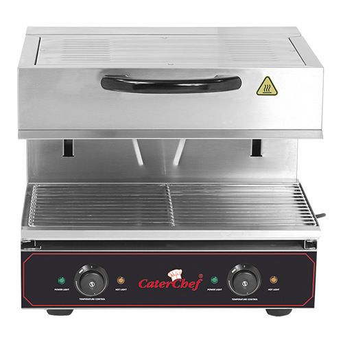 CaterChef Salamandra el&eacute;trica de 2 zonas - grill ajust&aacute;vel em altura
