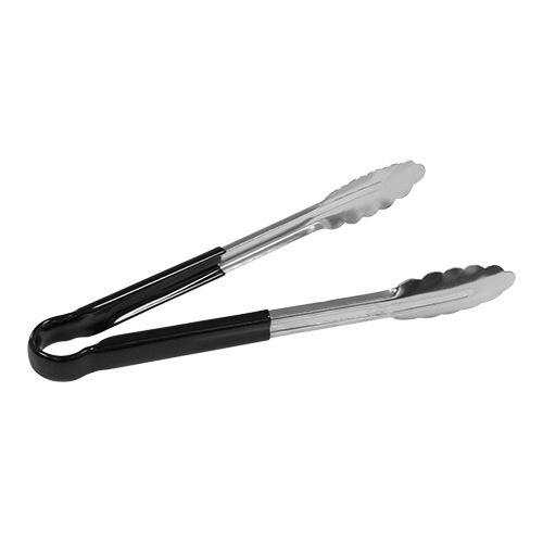 Stainless steel serving tongs black 25cm