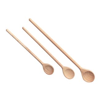 Cuchara set 3 piezas madera redonda