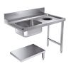 Combisteel-Versorgungstisch-Unterregal mit Abfallloch 1200 rechts