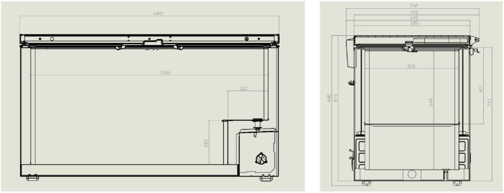 Congelador Combisteel Tapa Acero Inoxidable 469L