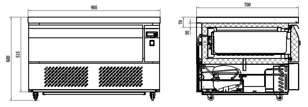 Etabli Combisteel R&eacute;frig&eacute;rateur/Cong&eacute;lateur, 1 tiroir 2x 1/1gn