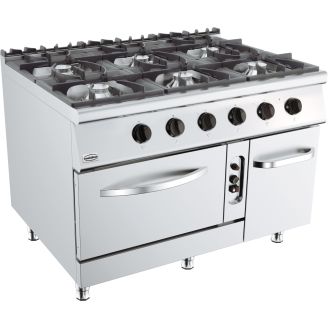 Base 900 gasfornuis 6 branders met gasoven