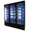 Combisteel glasdeur koelkast zwart CEB-1600R BL, 3 deuren