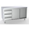 Combisteel 700 werktafel met schuifdeuren, laden links 1600