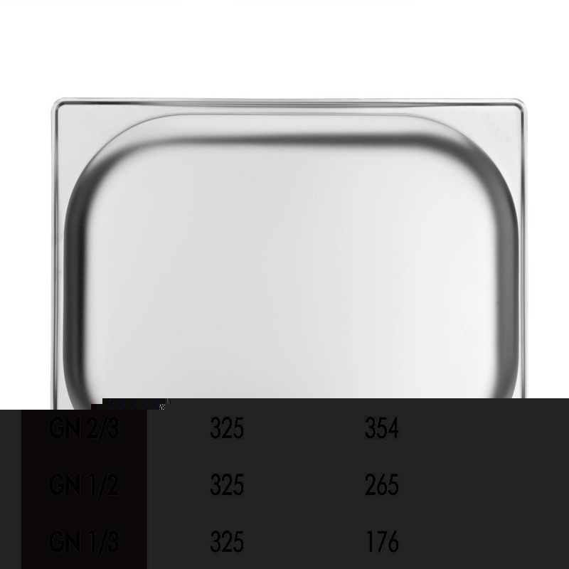 Vogue Contenitore gastronorm in acciaio inox 1/2 GN - 100 mm