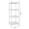 Vogue opbevaringsstativ med 4 hylder 610x610x1830 mm