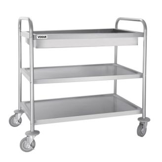 Carro de servicio de acero inoxidable Vogue - 855x535x940 mm