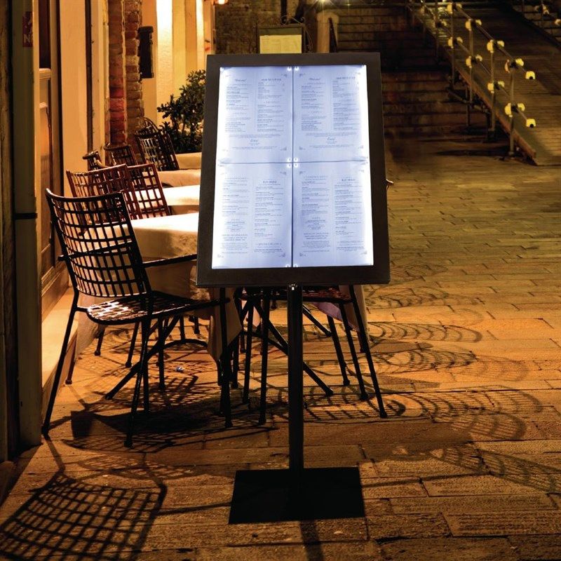 Securit Pantalla de informaci&oacute;n LED negra (incluye poste y base)