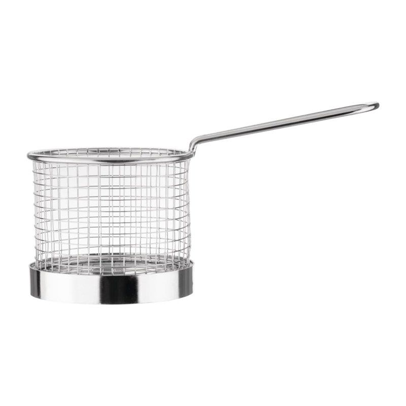 Cesta de acero inoxidable Olympia con asa de 9,5 cm.