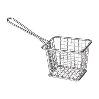 Olympia cesta de fre&iacute;r cuadrada de acero inoxidable para aperitivos peque&ntilde;os