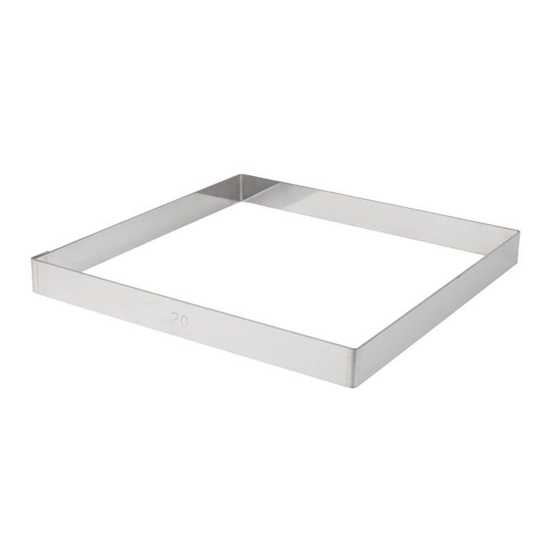 De Buyer fyrkantig form rostfritt st&aring;l 20x2cm