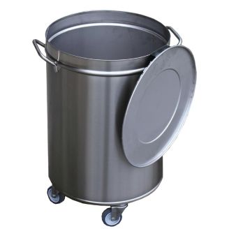 Gastro M rustfri affaldsspand p&aring; hjul med l&aring;g 100L