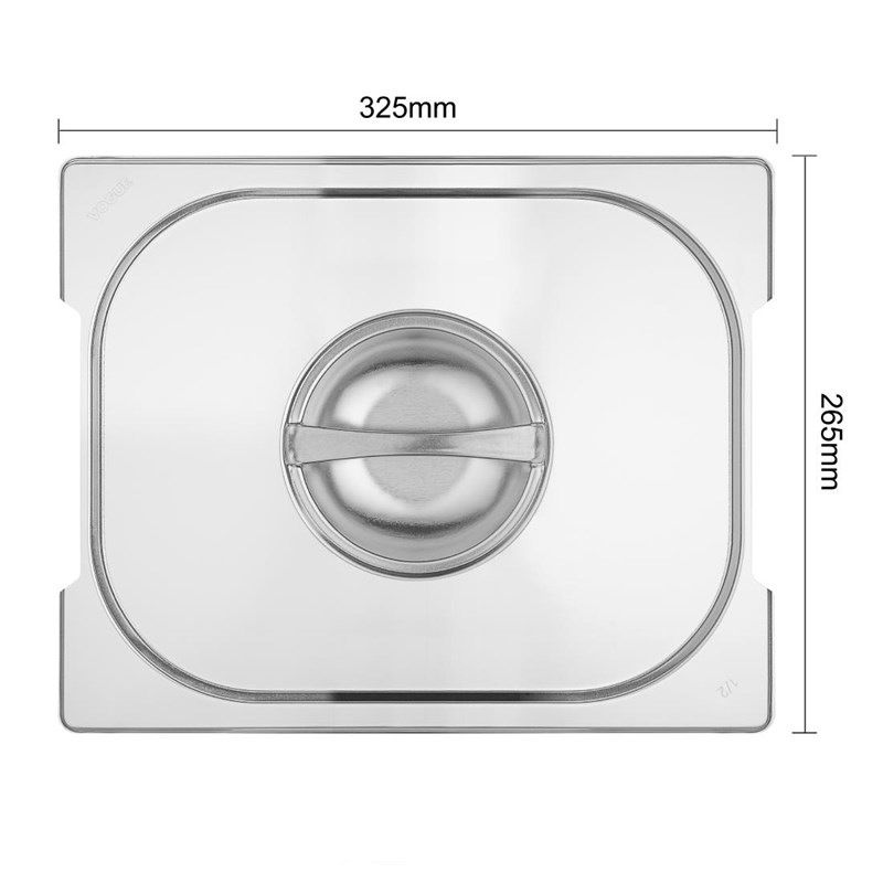 Tapa de acero inoxidable Vogue para contenedor gastronorm GN1 / 2 con asas