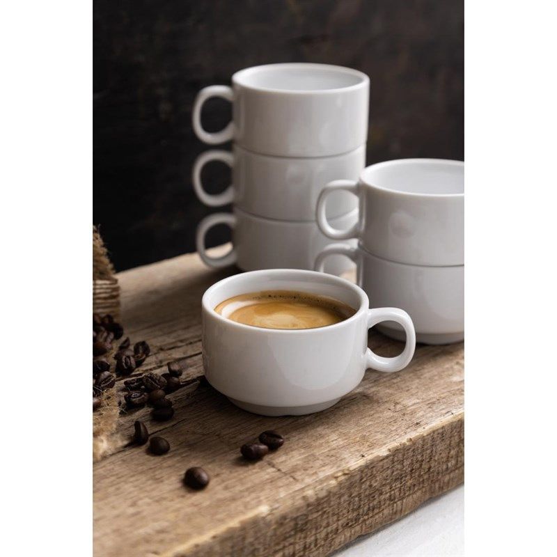 Olympia Whiteware stapelbare espressokopjes 8,5cl