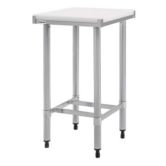Mesa de corte Vogue de acero inoxidable con tabla de cortar HDPE 50 cm