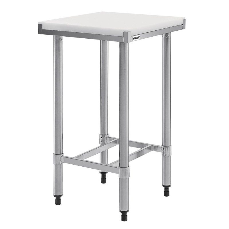 Mesa de corte Vogue de acero inoxidable con tabla de cortar HDPE 50 cm
