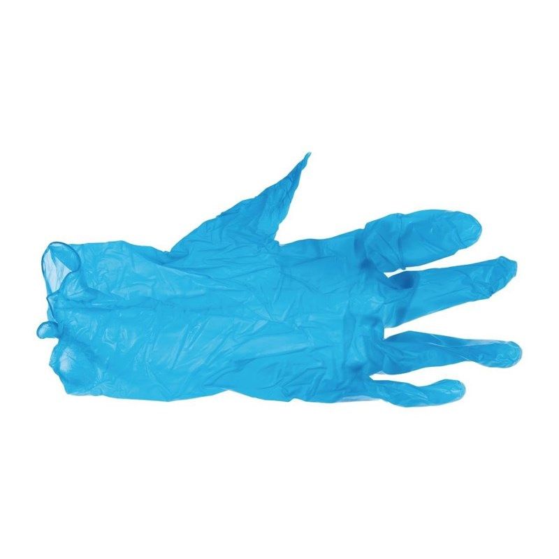 Guantes de vinilo Vogue azul sin polvo XL