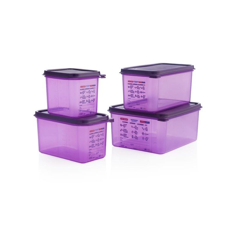 Araven GN1 / 6 caja de alimentos alerg&eacute;nicos de silicona con tapa 2.6L