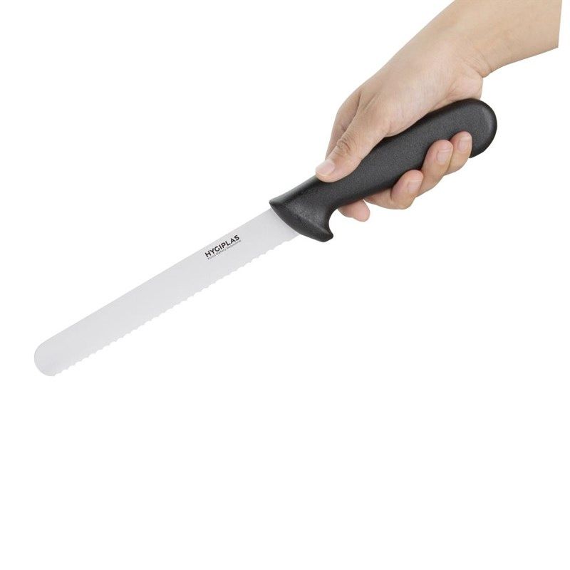 Cuchillo de pan Hygiplas negro 20.5 cm