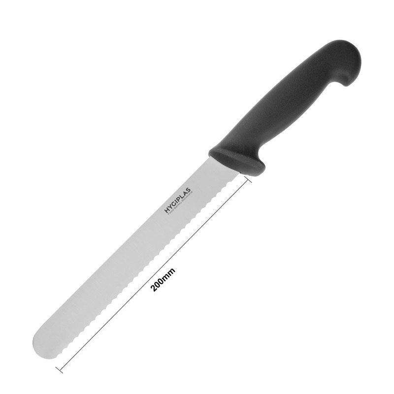 Cuchillo de pan Hygiplas negro 20.5 cm