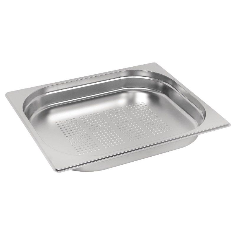 Vogue acero inoxidable perforado GN1 / 2 gastronorm contenedor 40mm
