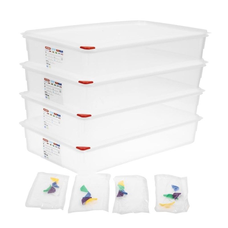 Araven Poly. 1/1 Gastronorm Food Containers 13.7Ltr Lid (Pack of 4)