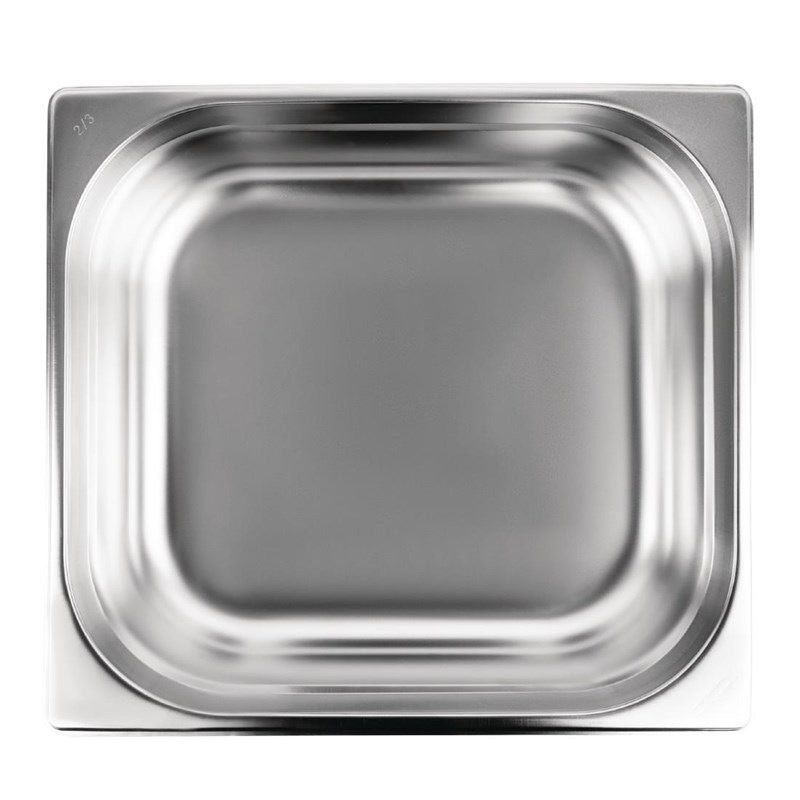 Vogue Contenitore Gastronorm 2/3 in acciaio inox 100 mm