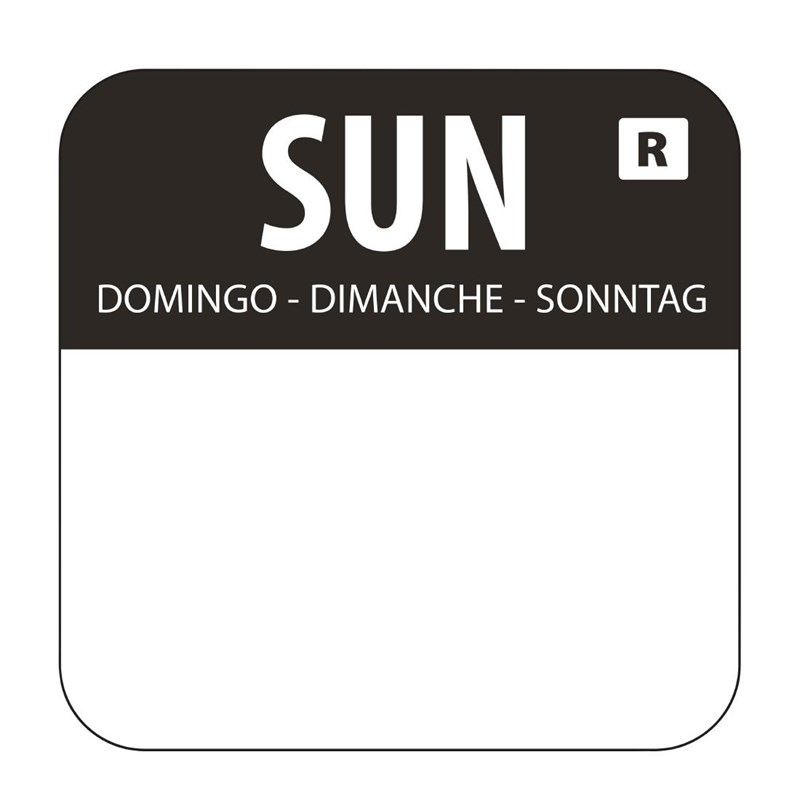 Etichette alimentari Vogue Sunday con codice colore nero