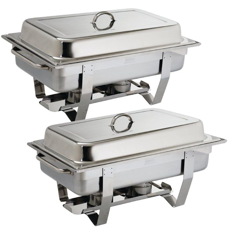 2x Chafing Dish Olympia Milan con gel di pasta combustibile Olympia da 72 pezzi