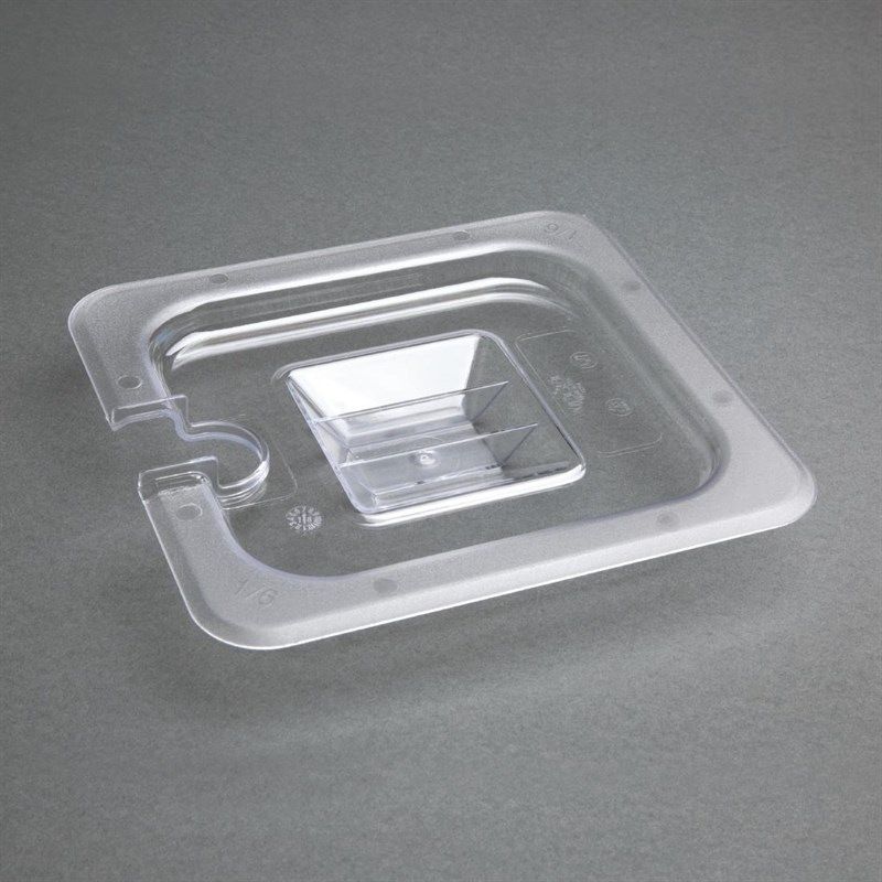 Tapa de policarbonato Vogue con hueco para cuchara GN1 / 6