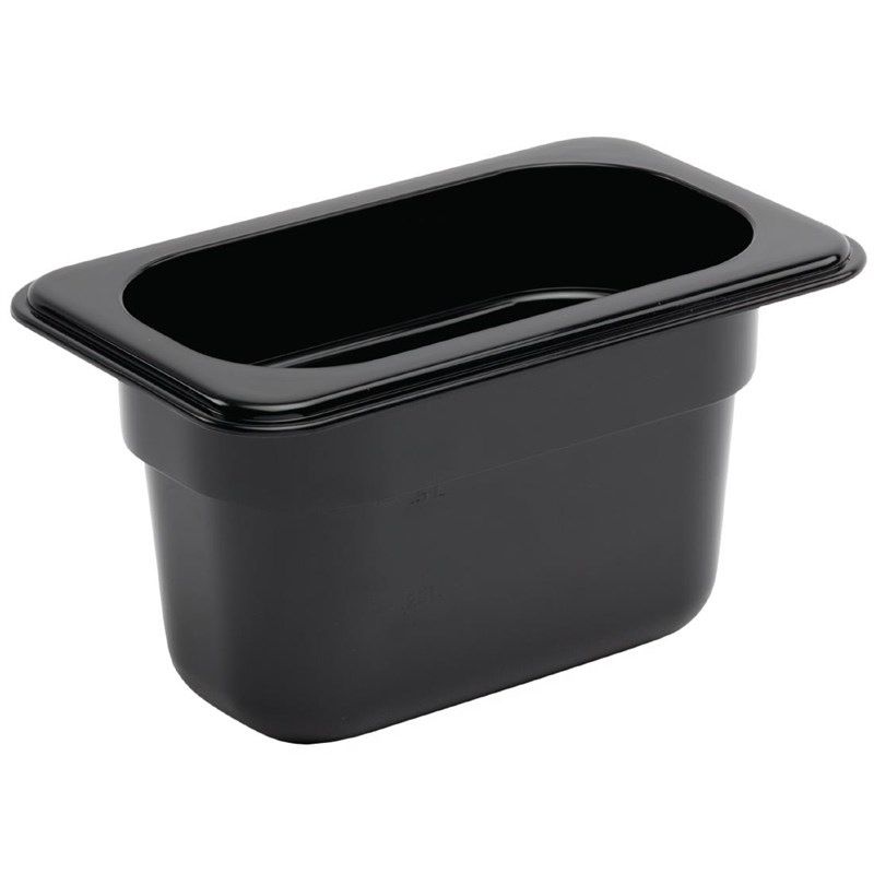 Contenedor gastronorm policarbonato Vogue negro GN1 / 9 100mm