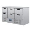Banco de trabajo refrigerado de acero inoxidable Polar - CR711 - 6 cajones