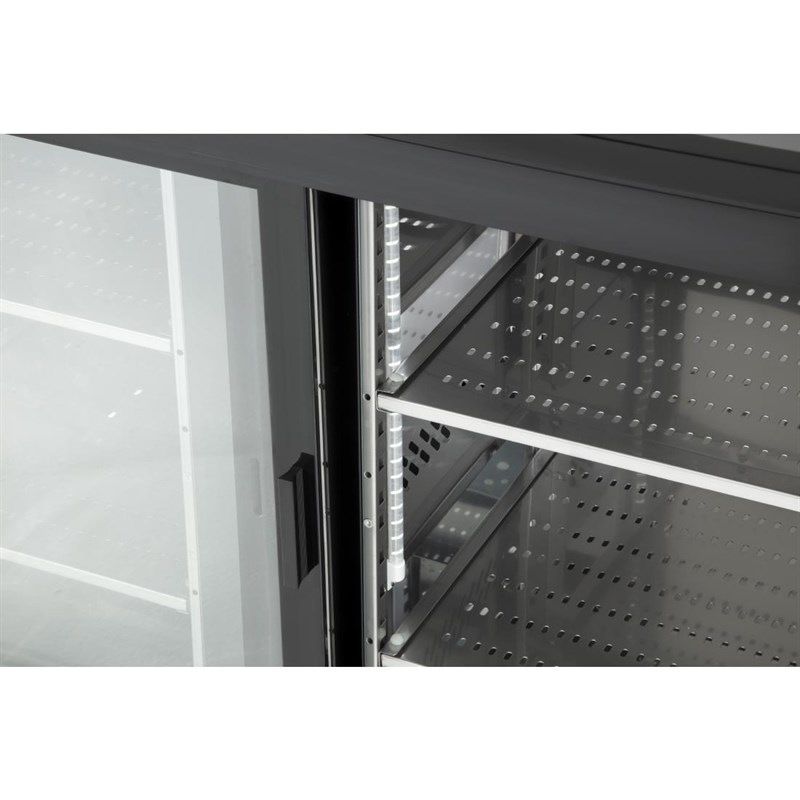 Polar U-series bar display with 2 sliding doors