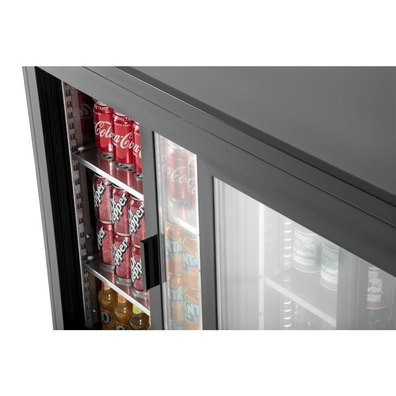 Polar U-series bar display with 2 sliding doors