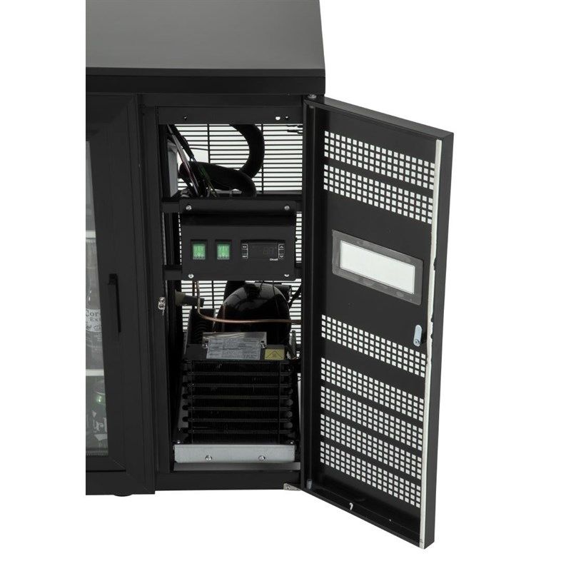 Polar U-series bar display with 2 sliding doors