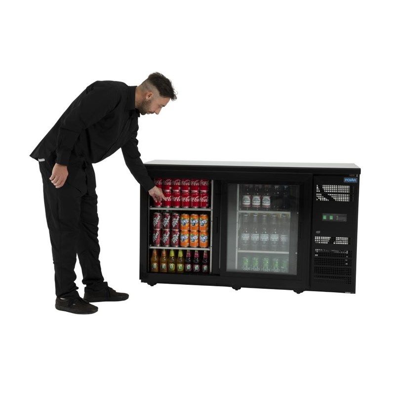 Polar U-series bar display with 2 sliding doors