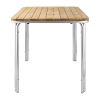Bolero cuadrado de fresno y mesa de aluminio 70 cm.