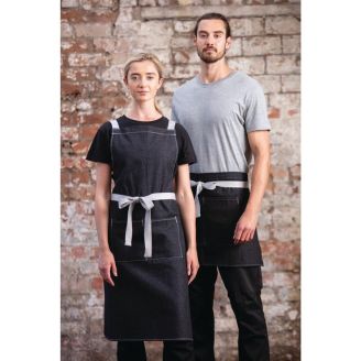 Whites Southside bistroschort zwart denim 40x76cm