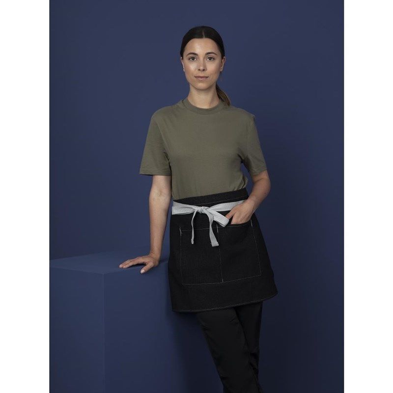 Whites Southside bistroschort zwart denim 40x76cm