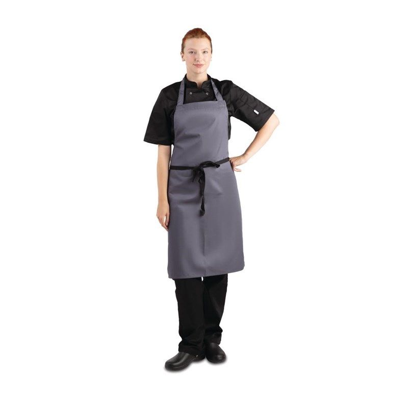 Whites halterschort polyester-katoen grijs
