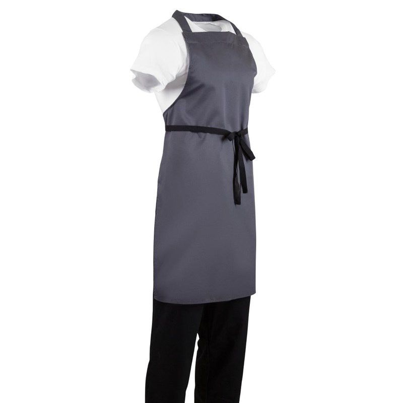 Whites halterschort polyester-katoen grijs