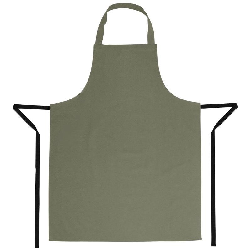 Whites halterschort polyester-katoen olijfgroen