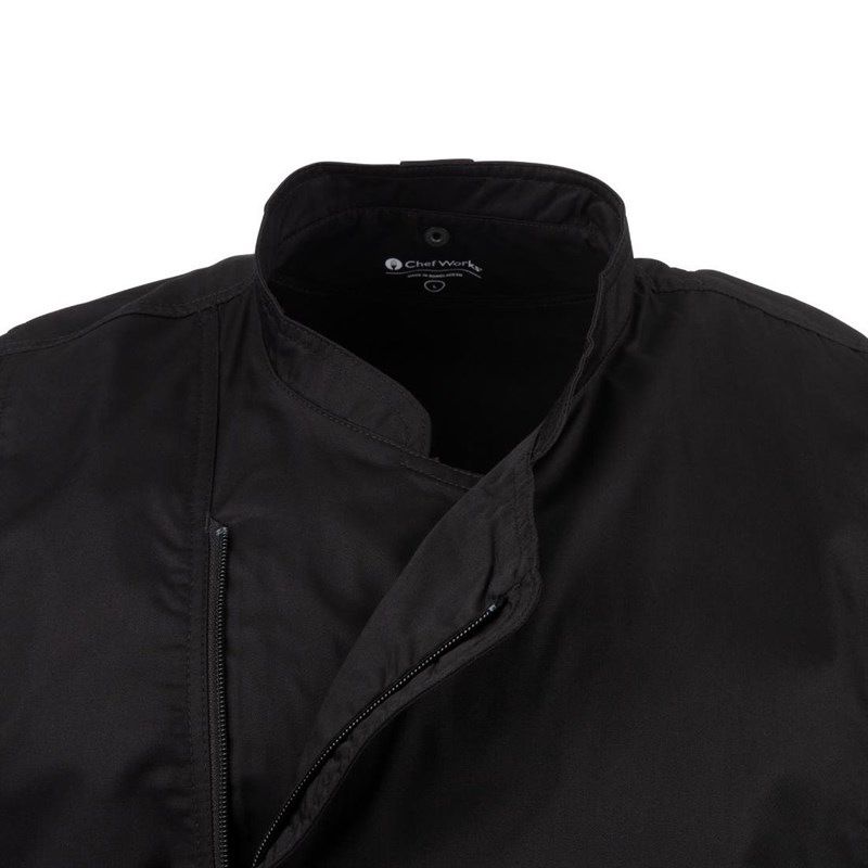 Chef Works Springfield unisex koksbuis met rits zwart